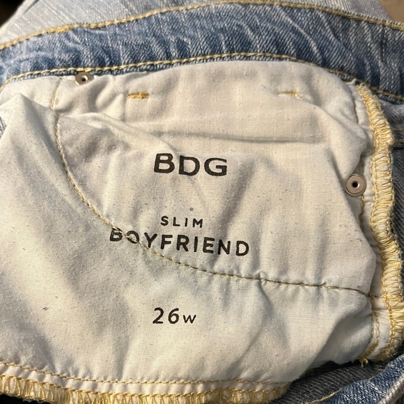 BDG Slim Boyfriend Patchwork Denim Ankle Length Jeans Sz 26 - Picture 6 of 12